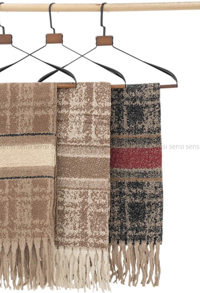 شال چهارخونه بافت موهری کد1005158